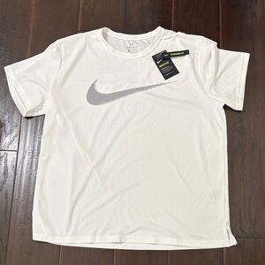 Nike White Tee with Black Swoosh